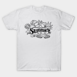 Doodle summer hand drawn T-Shirt